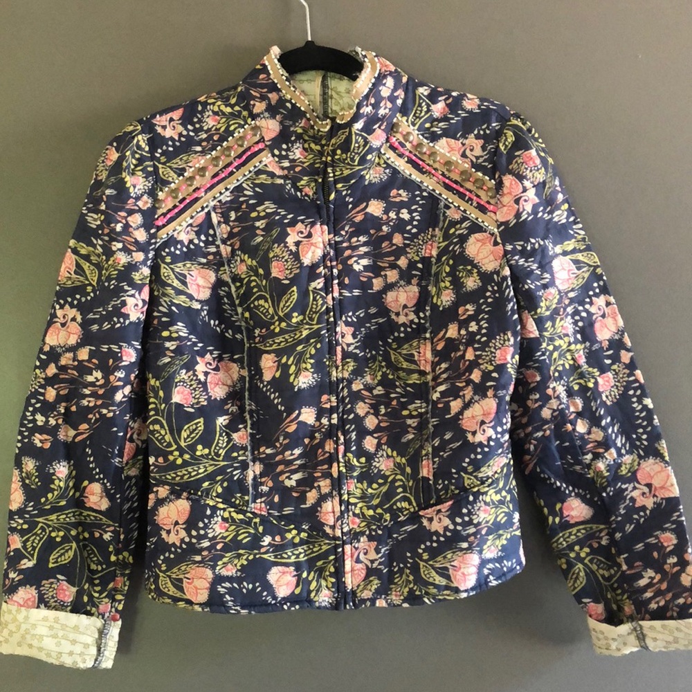 Free People Light Crop Printed Jacket